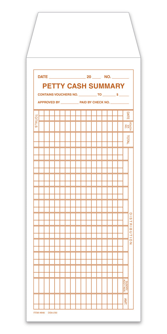 Petty Cash Envelopes - DSA-230