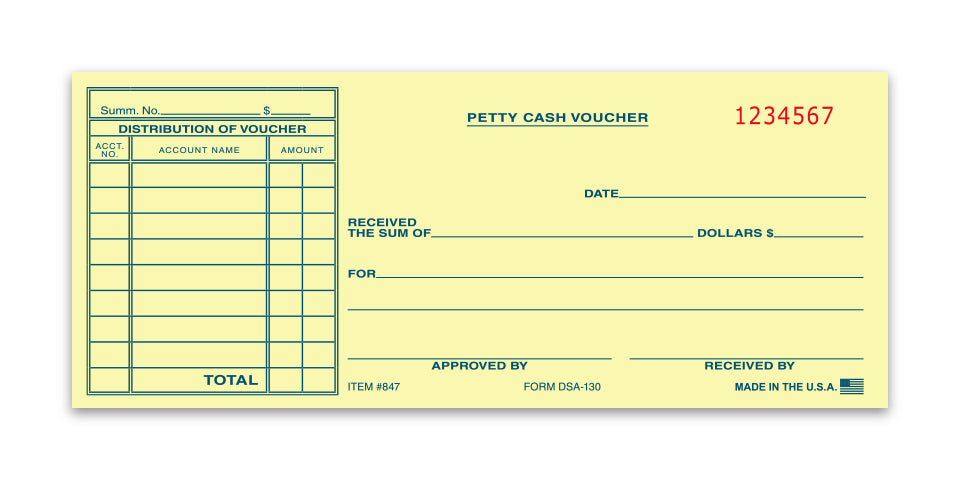 Petty Cash Voucher - DSA-130