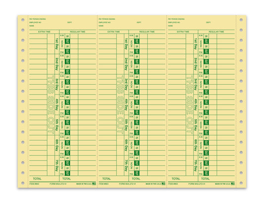 Cont. Time Clock Cards - AA-292-VI