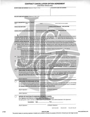 Contract Cancellation Option Agreement Contract