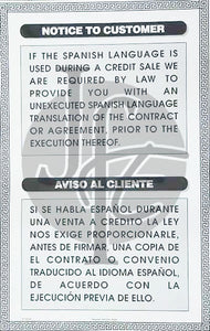 Notice to Translate Contract - Bilingual