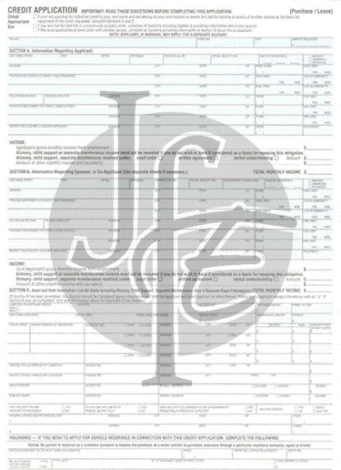 Credit Application (1-Part Padded)
